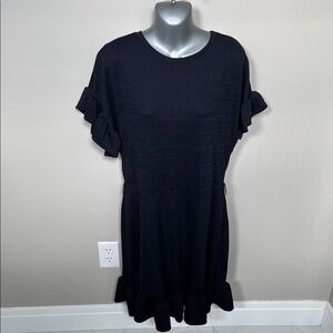 Emma & Michele Navy Flutter Sleeve Mini Dress